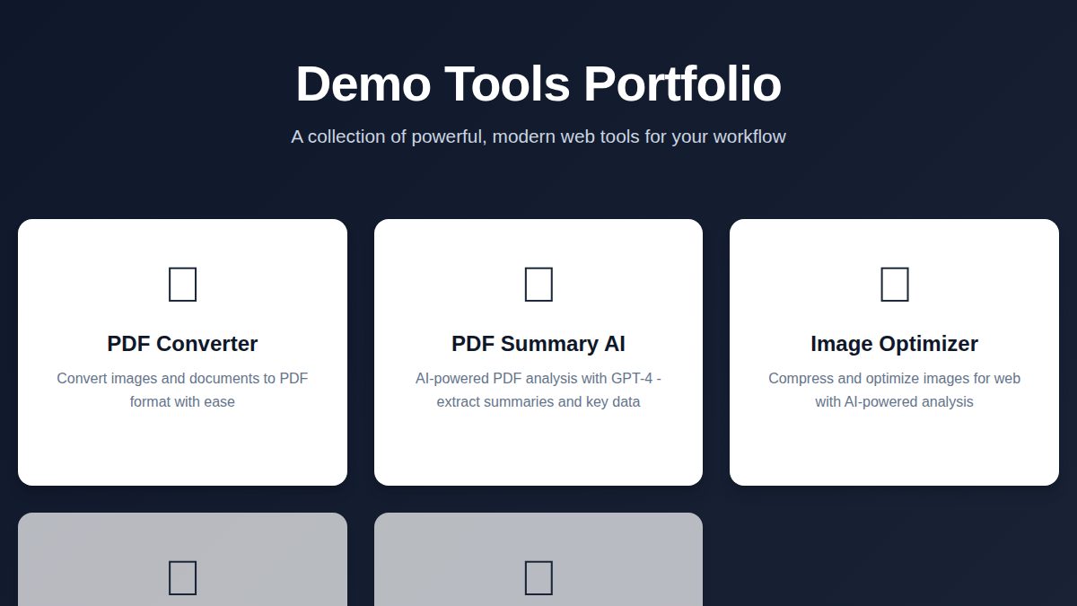 Demo Tools Portfolio