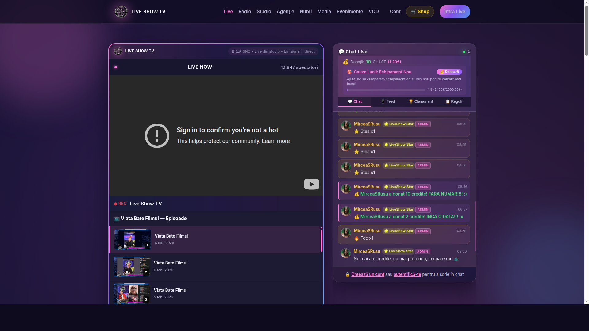 Live Show TV — Portal WEB TV & Radio